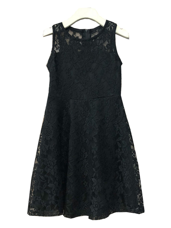 Petite Adele Girls Black Sweet Lace Sleeveless Christmas Dress 6-16 - SophiasStyle.com